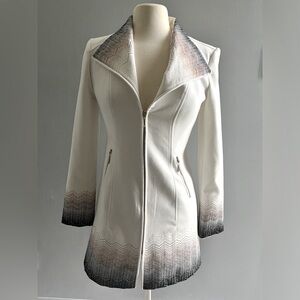 White House Black Market white embroidered long blazer dress